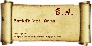 Barkóczi Anna névjegykártya