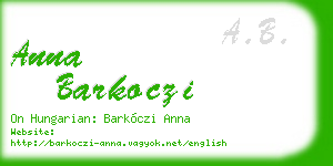 anna barkoczi business card